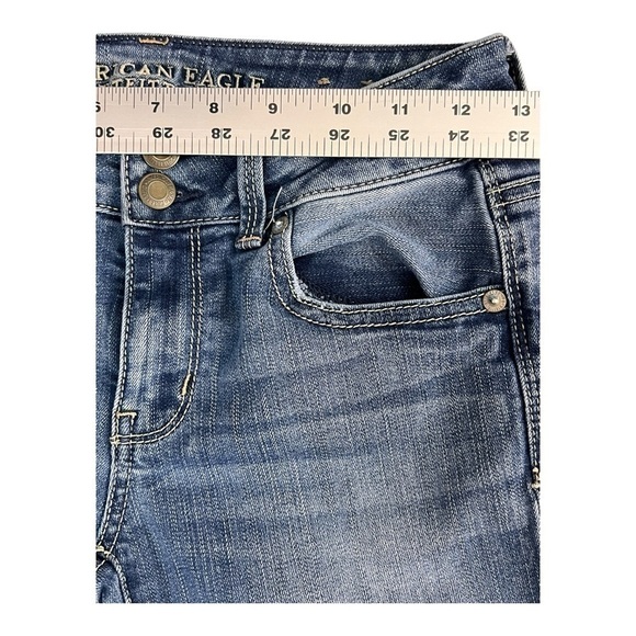 American Eagle Outfitters Artist Super Stretch Cropped Medium Wash Size 0 Reg - Picture 4 of 5